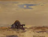 Carting Seaweed by William Hoggatt, watercolor, sold Oct 2026