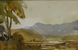 A Lake District landscape with by R Martin Tomlinson, watercolor, offered Oct 2026
