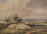 Study of a rural campsite by David Cox, watercolor, offered Oct 2026