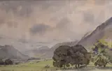 A Lake District landscape by David Harrison, watercolor, offered Oct 2026