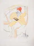 Hanasakaji san by Salvador Dalí, Engraving with drypoint and pochoir printed in colours, sold Jul 2024
