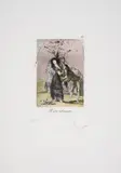 Al Que Sodomizan by Salvador Dalí, Drypoint on heliogravure with pochoir, sold Jul 2024