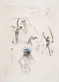 Les Négresses by Salvador Dalí, Etching with drypoint and roulette printed in colours, sold Jul 2024