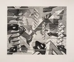 Flatworms by M. C. Escher, Lithograph, sold Jul 2024