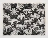 Plane Filling I by M. C. Escher, Mezzotint, sold Jul 2024