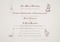 Certificat de lecture by Marcel Duchamp, pencil, offered Jul 2024