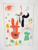 Acrobats in the Night Garden by Joan Miró, Lithograph printed in colours, sold Jul 2024
