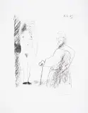 Femme Nue et Homme à la Canne by Pablo Picasso, Lithograph, sold Jul 2024