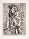 L'Homme à la Guitare (Bloch 30)Engraving and etching with drypoint, 1915, a fine richly inked impression by Pablo Picasso, Engraving and etching with drypoint, sold Jul 2024
