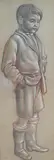 Coloured chalk on buff paper by Stanley Lewis, watercolor, sold Jul 2024