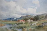 Banks of The Wharf by David Bates, watercolour, offered Jul 2024