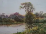 Riverscape by Daniel Sherrin, watercolour, sold Jul 2024