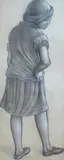 Study for Hyde Park in Summer - Standing girl, 1931 by Stanley Lewis, pencil, offered Jul 2024