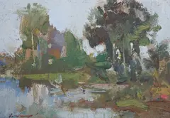 Small by Ken Moroney, oil on canvas board, sold Jul 2024