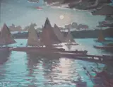 Yachts, Grandtully, Perthshire by Alfred Egerton Cooper, oil on board, sold Jul 2024