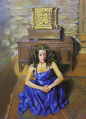 Anna seated by Robert Lenkiewicz, lithograph, offered Jul 2024