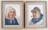 Portraits of an elderly lady by David W. Haddon, oil, sold Jul 2024