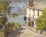 Old Ferry Inn, Bodinnick by William Atherton Cathcart, oil on board, sold Jul 2024