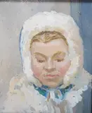 Study of a child by Anna Akishina, oil on board, sold Jul 2024