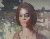 Study of a lady by Alex C. Koolman, oil on board, sold Jul 2024