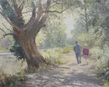 A Backwater, near Abingdon by William Eric Thorp, oil on board, sold Jul 2024