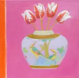 Still life of tulips in a vase by Janet Tod, oil on canvas, sold Jul 2024