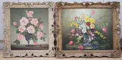 Still lifes of flowers comprising ‘Lovely is the by Eustace Liscard, oil, sold Jul 2024