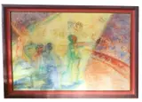 Abstract figures / performers by Brüer Tidman, pastel on paper, sold Oct 2024