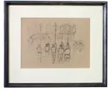 Religious ceremony Brittany by Robert Bevan, pencil on paper, offered Oct 2024