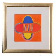 Orange Sea by Terry Frost, print and pastel on paper, sold Oct 2024