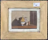 Still life by John Maddison Fsa, oil on board, sold Oct 2024