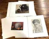 8 still life / portrait by Frances Mary Towers, 1914, watercolour and pencil, sold Oct 2024