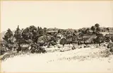 Village in Dordogne by Kyffin Williams, ink & wash, offered Apr 2025
