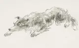 Sheepdog at Work II by Kyffin Williams, watercolour, sold Apr 2025