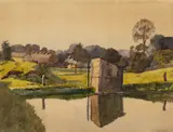 Evening Landscape by Charles Frederick Tunnicliffe, watercolour, sold Apr 2025