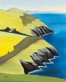Coast from Pen y Cil by Tom Jones, Pen y Cil', signed with monogram, sold Apr 2025