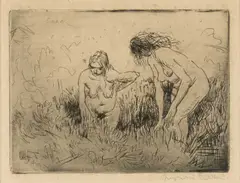 The Brook by Augustus Edwin John, etching, sold Apr 2025