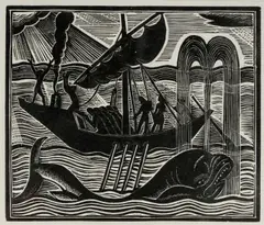 The Whale (The Book of Jonah) by David Jones, engraving, sold Apr 2025