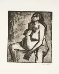Pregnant Woman I (Kate) by George Chapman, etching, sold Apr 2025