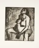 Pregnant Woman I (Kate) by George Chapman, etching, sold Apr 2025