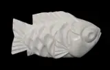 Carrara marble - stylized fish by Darren Yeadon, sculpture, sold Apr 2025