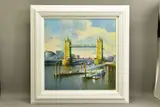 Tower bridge by Helios Gisbert, oil on canvas, sold May 2022