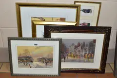 Comprising an American street by Michael Crawley, watercolor, sold May 2022