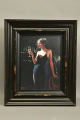 Tiffany with champagne by Fabian Perez, print, sold May 2022