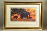 Backlit gold by Rolf Harris, print, sold May 2022