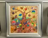 Hatching by Kerry Darlington, mixed media on board, sold May 2022