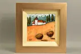 A modern continental landscape by Richard Pargeter, oil on board, sold May 2022
