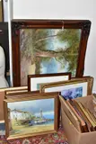 to include two landscape oils on canvas signed I by Modern Paintings And Decorative Prints Etc, oil on canvas, sold May 2022