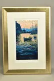 Fishing boats,hydra by Rolf Harris, print, sold May 2022