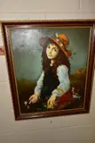 to include a nostalgic portrait of a young girl with a basket of by Paintings And Prints Etc, 1975, oil on canvas, sold Apr 2022